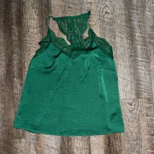 H&M Emerald Lace-Trim Tank Top